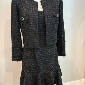 Taylor Black and Silver Tweed Suit